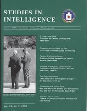 Cover of: Studies in Intelligence, V. 49, No  3, 2005: Journal of the American Intelligence Professional