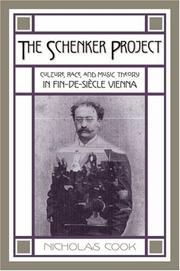 Cover of: The Schenker Project by Nicholas Cook
