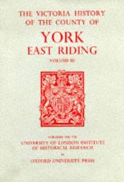 A history of the county of York, East Riding