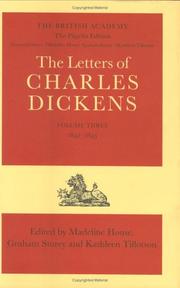 Book: The Letters of Charles Dickens: The Pilgrim Edition Volume 3 By Charles Dickens