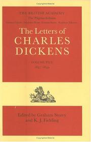 Book: The Letters of Charles Dickens: The Pilgrim Edition Volume 5 By Charles Dickens