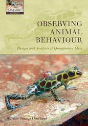 Cover of: Observing Animal Behaviour: Design and Analysis of Quantitive Controls