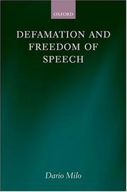 Cover of: Defamation and Freedom of Speech