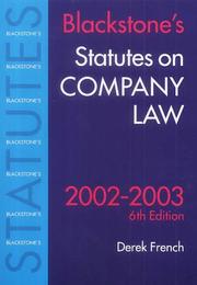 Blackstone's statutes on company law : 2002/2003