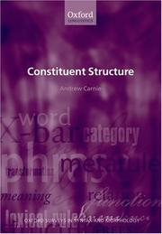 Cover of: Constituent Structure (Oxford Surveys in Syntax & Morphology)