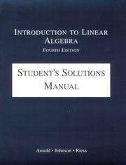 Cover of: Introduction to Linear Algebra by Lee W. Johnson