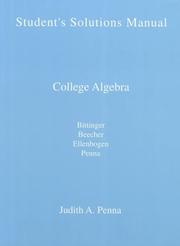 Cover of: College Algebra: Student's Solutions Manual