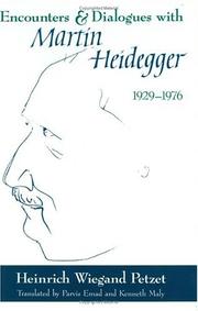 Cover of: Encounters and dialogues with Martin Heidegger, 1929-1976