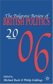 Cover of: Palgrave Review of British Politics 2006 (Palgrave Review of British Politics)