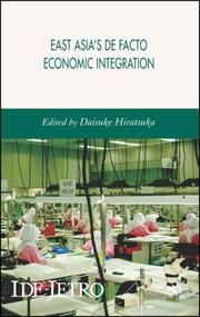 East Asia's de facto economic integration