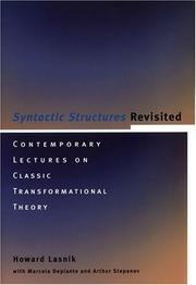 Cover of: Syntactic structures revisited: contemporary lectures on classic transformational theory