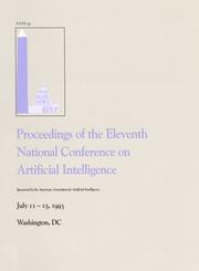 Cover of: AAAI '93: Proceedings of the 11th National Conference on Artificial Intelligence