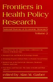 Frontiers in health policy research 2