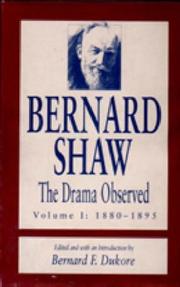 Cover of: Bernard Shaw: The Drama Observed