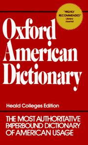 Cover of: Oxford American Dictionary