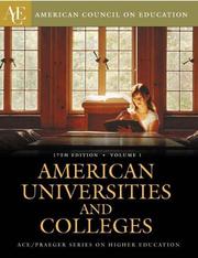 Cover of: American Universities and Colleges [Two Volumes]: Seventeenth Edition (ACE/Praeger Series on Higher Education)
