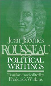 Cover of: Political writings by Jean-Jacques Rousseau