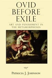 Cover of: Ovid before Exile: Art and Punishment in the Metamorphoses (Wisconsin Studies in Classics)