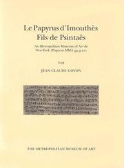 Cover of: Le Papyrus d'Imouthe: Fils de psintae au Metropolitan Museum of Art de New York (Papyrus MMA 35.9.21) (Metropolitan Museum of Art Series)