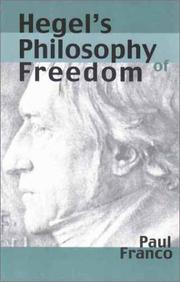 Cover of: Hegel's Philosophy of Freedom