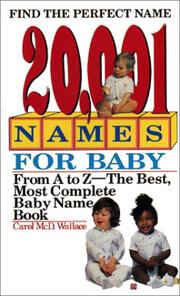 Cover of: 20,001 names for baby by Wallace, Carol