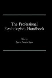 Cover of: The Professional psychologist's handbook