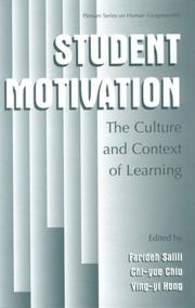 Cover of: Student Motivation: The Culture and Context of Learning (The Springer Series on Human Exceptionality)