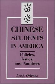 Cover of: Chinese Students in America: Policies, Issues, and Numbers
