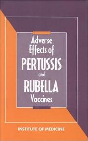 Adverse Effects Of Pertussis And Rubella Vaccines by Harvey P., Ed Howson