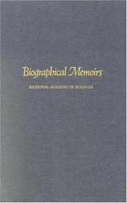 Cover of: Biographical Memoirs: V.70 (<i>Biographical Memoirs:</i> A Series)