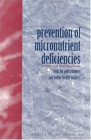 Cover of: Prevention of Micronutrient Deficiencies: Tools for Policymakers and Public Health Workers