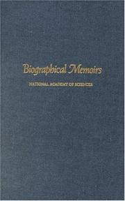 Cover of: Biographical Memoirs: V.75 (<i>Biographical Memoirs:</i> A Series)