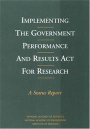 Cover of: Implementing the Government Performance and Results Act for research: a status report