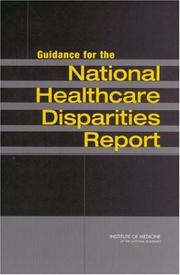 Cover of: Guidance for the national healthcare disparities report