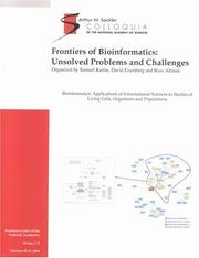 Cover of: Frontiers of Bioinformatics: Unsolved Problems And Challenges (Sackler NAS Colloquium)
