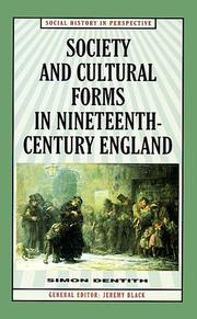 Cover of: Society and cultural forms in nineteenth century England