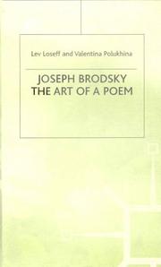Cover of: Joseph Brodsky: The Art of a Poem