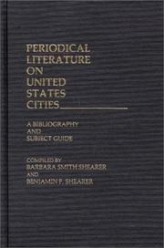 Cover of: Periodical literature on United States cities by Barbara Smith Shearer