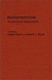 Cover of: Psychocriticism: an annotated bibliography