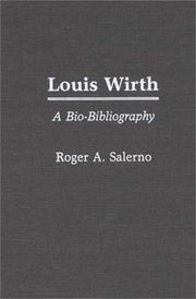 Cover of: Louis Wirth: a bio-bibliography