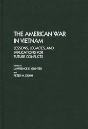 Cover of: The American War in Vietnam: Lessons, Legacies, and Implications for Future Conflicts (Contributions in Military Studies)