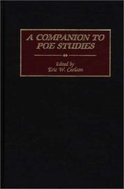 Cover of: A companion to Poe studies