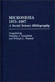 Cover of: Micronesia, 1975-1987: a social science bibliography