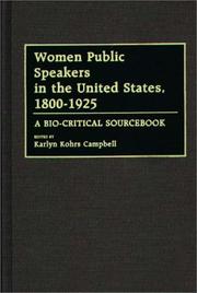 Cover of: Women Public Speakers in the United States, 1800-1925: A Bio-Critical Sourcebook