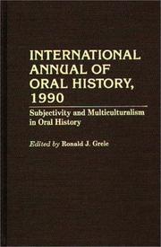 Cover of: International Annual of Oral History, 1990: Subjectivity and Multiculturalism in Oral History (International Annual of Oral History)
