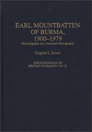 Cover of: Earl Mountbatten of Burma, 1900-1979: historiography and annotated bibliography