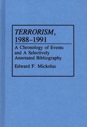 Cover of: Terrorism, 1988-1991: a chronology of events and a selectively annotated bibliography
