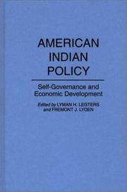 American Indian policy : self-governance and economic development