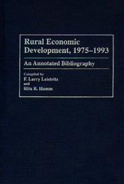 Cover of: Rural economic development, 1975-1993: an annotated bibliography