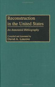Cover of: Reconstruction in the United States: an annotated bibliography